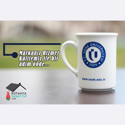 Uşak Üniversitesi Porselen Kupa Bardak 05 (Logo Baskılı)