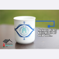 Yıldırım Beyazıt Üniversitesi Porselen Kupa Bardak 12 (Logo Baskılı)