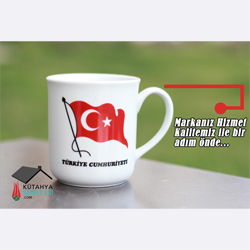 Türkiye Cumhuriyeti Porselen Kupa Bardak 53 (Logo Baskılı)